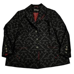 Joe Browns Black Brocade Jacket Coat Red lining NWOT Plus  Sz 28 NWOT